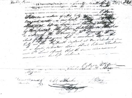 Pierre Hacker's death certificate
